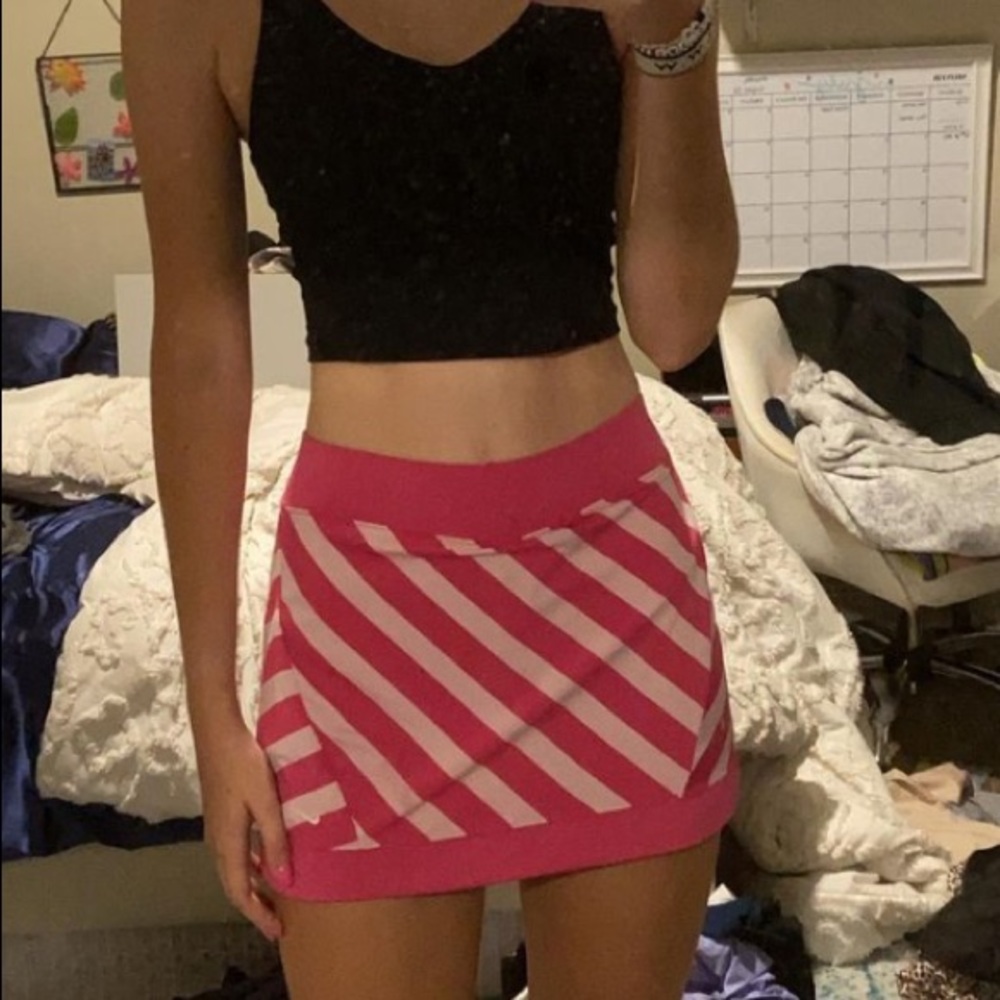 Pink Striped Nike Skirt